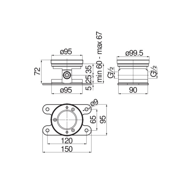 Скрытая часть напольного смесителя Nobili Rubinetterie WE77250