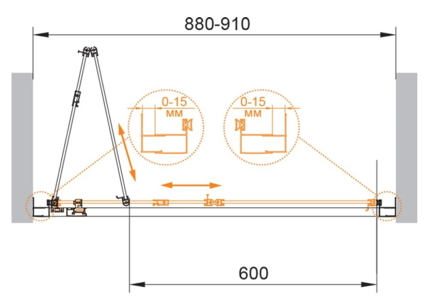 Душевая дверь (90х190) CEZARES ECO ECO-O-BS-90-C-Cr