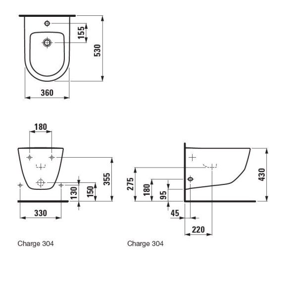 Биде подвесное Laufen Pro 8.3095.2.000.304.1
