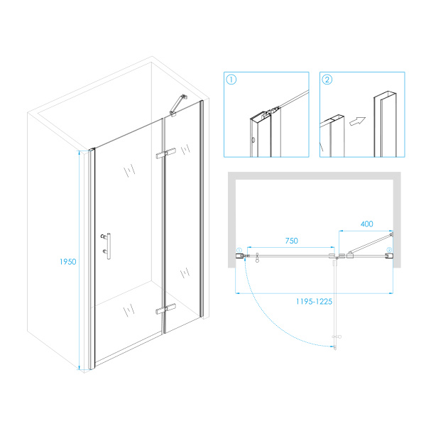 Душевая дверь 120 см RGW Passage PA-07B R 41080712-84R прозрачное