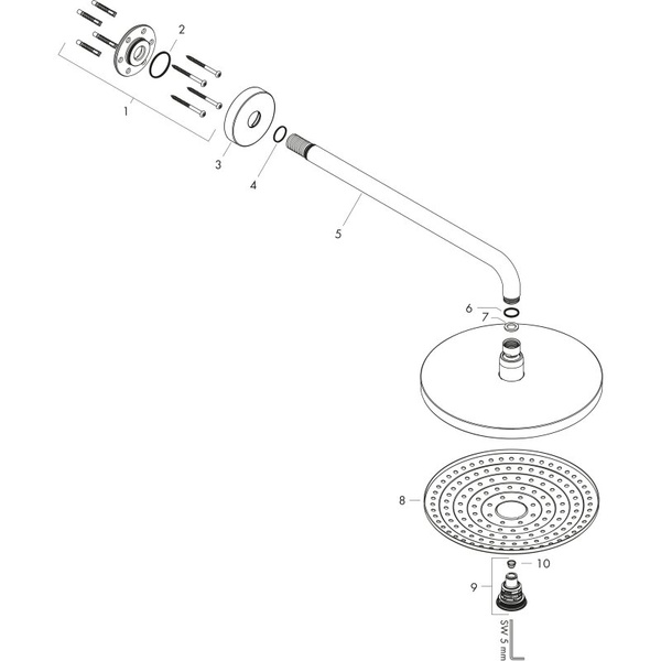 Верхний душ Hansgrone Raindance Select S2jet 26466000 хром