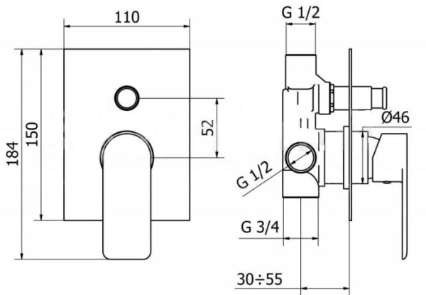 Смеситель для душа Cezares Furore FURORE-VDIM-01-Cr