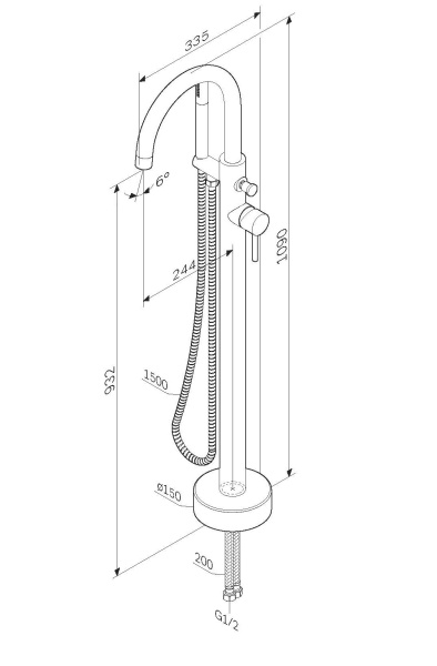 Смеситель для ванны Am.Pm Sense F7514100