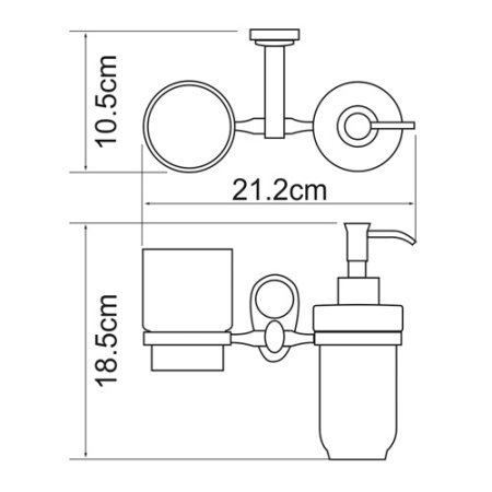 Держатель стакана и дозатора WasserKRAFT Main, K-9289
