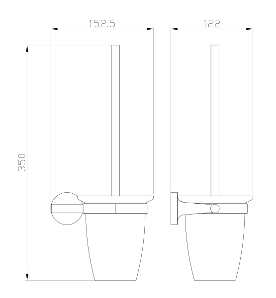 Туалетный ершик в комплекте WONZON & WOGHAND SIMPLE, темный графит WW-6529-BGM
