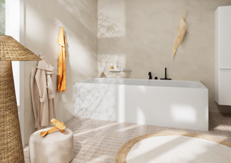 Смеситель на борт ванны 3 отвесртия Hansgrohe Tecturis S 73447670 черный матовый