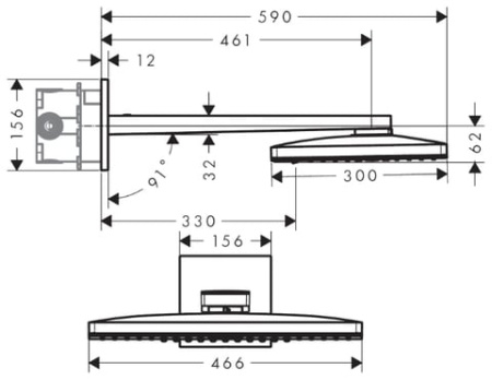 Верхний душ Hansgrohe Rainmaker Select 24017400