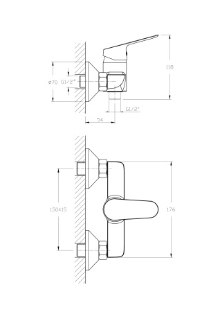 Смеситель для душа RUSH Yell YE5735-63