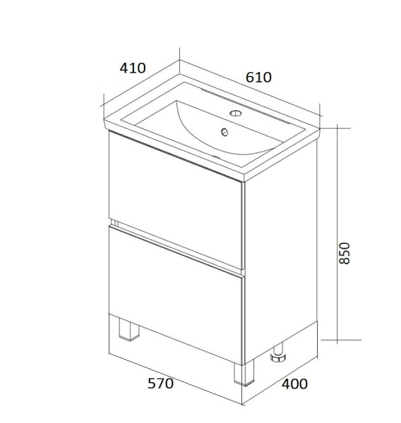 Тумба под раковину 1Marka  Aris 60Н У76053