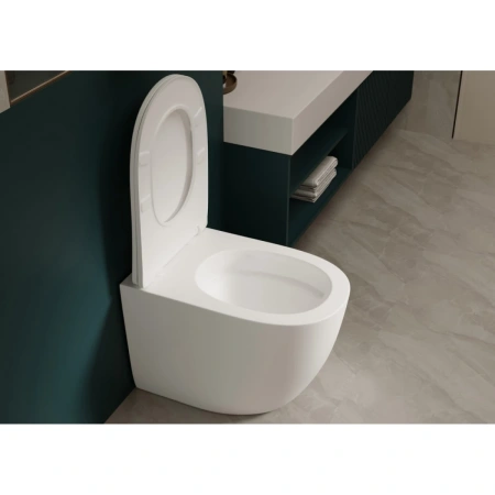 Унитаз ABBER Bequem AC1111TMW приставной белый матовый, безободковый