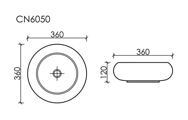 Раковина накладная (60х38) Ceramica Nova ELEMENT CN6050MW матовая