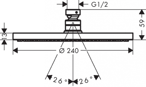 Лейка для верхнего душа с тропическим душем Hansgrohe Raindance S 27623000