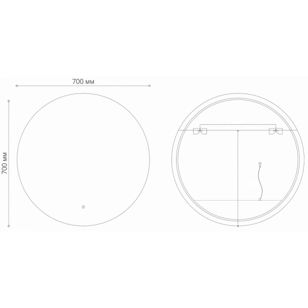 Зеркало (70х70) Grossman COSMO-промо 1970701 LED с сенсорным выключателем