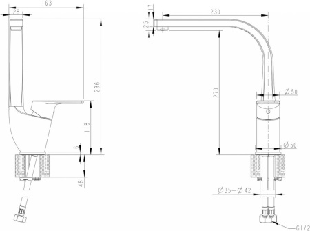 Смеситель для кухни Bravat Line F75299C-2