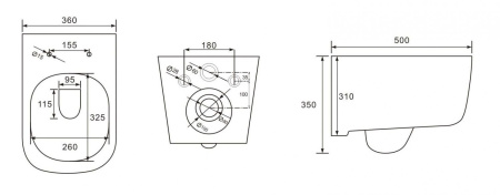 Унитаз подвесной безободковый Art&Max Monza AM232CHR (без сиденья)