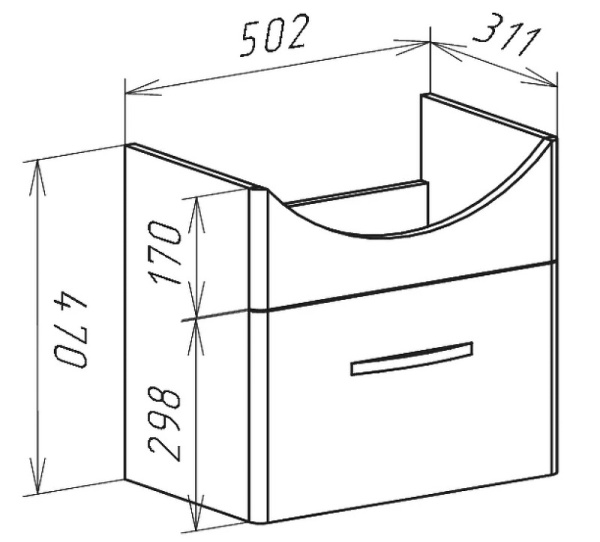Тумба под раковину Bellezza Анкона 55 4639608090012