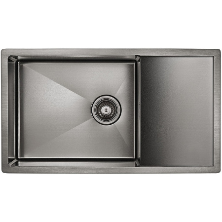 Кухонная мойка Paulmark Platte PM807844-GM вороненая сталь