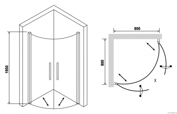 Душевой уголок RGW LE-52 06125288-11