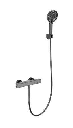 Смеситель для душа с термостатом WONZON & WOGHAND STAY 2, темный графит WW-B2016-A-BGG