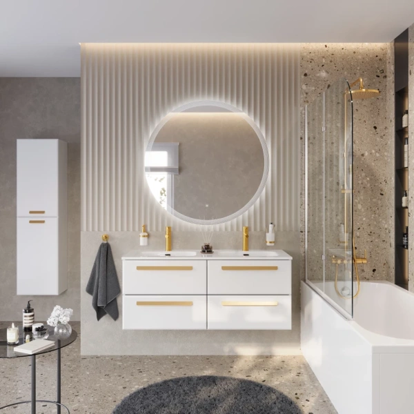 Тумба под раковину Cezares ECO-CER-N-1200-4C-SO-2-BL Bianco Lucido без ручек