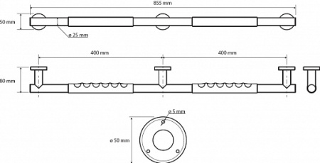 Поручень прямой, резина Bemeta Omega 104507691