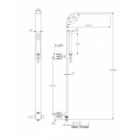 Душевая колонна для душа Bravat ARC (D224K-ENG)