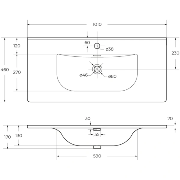 Керамическая раковина CEZARES CZR-8099-100