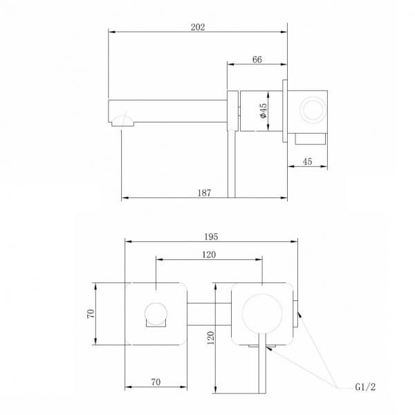 Смеситель ABBER Emotion AF8812NG для раковины скрытого монтажа, никель