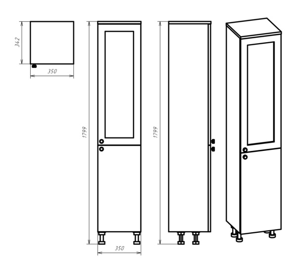 Пенал Misty Латте 35 П-Лат05035-01П правый