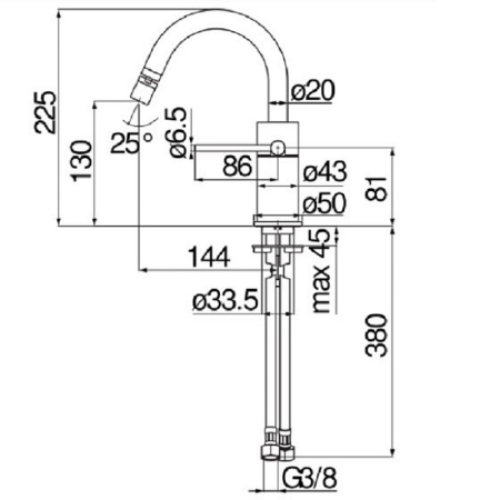 Смеситель для биде Nobili Velis VE125139/3RCP