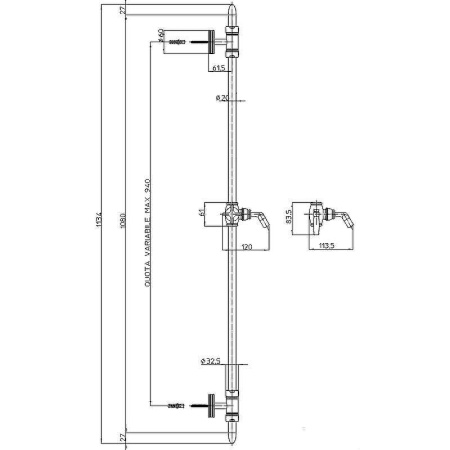 Душевая штанга Bossini Liberty D19000.030 хром