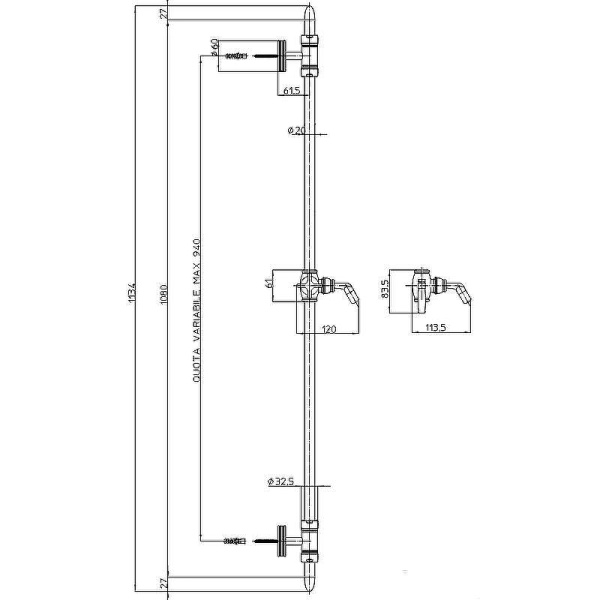 Душевая штанга Bossini Liberty D19000.030 хром