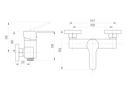 Смеситель для душа  ПСМ-Профсан Серия-700 PSM-700-4