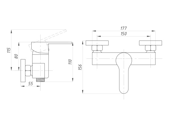 Смеситель для душа  ПСМ-Профсан Серия-700 PSM-700-4