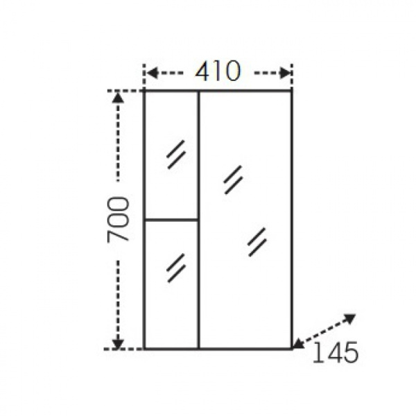 Зеркальный шкаф (41х70)  СаНта Ника 40 101080