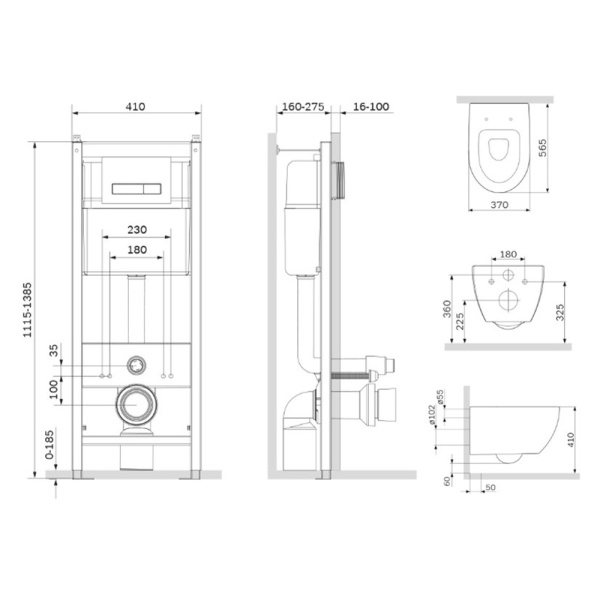 Комплект унитаза с инсталляцией Am.Pm Awe IS30201.111700