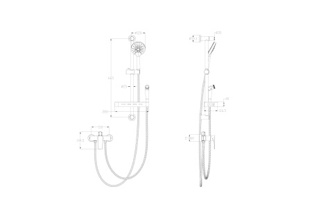 Смеситель для душа с гарнитуром WONZON & WOGHAND, черный матовый WW-A31003-MB