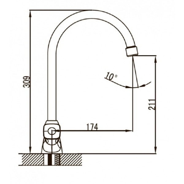 Смеситель для кухонной мойки  KAISER Topaz (17233)