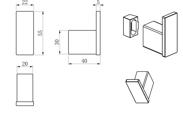 Крючок для ванной WONZON & WOGHAND, хром WW-V2301-CR