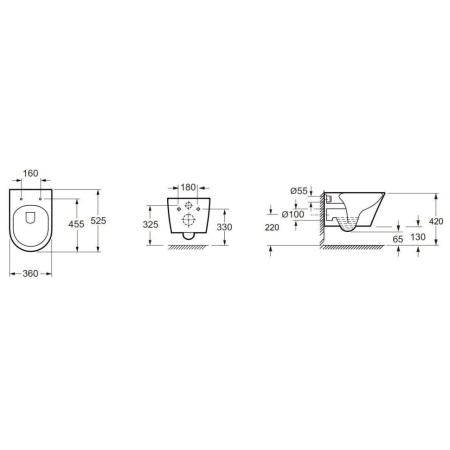Унитаз подвесной безободковый Art&Max Bari AM822-V (без сиденья)