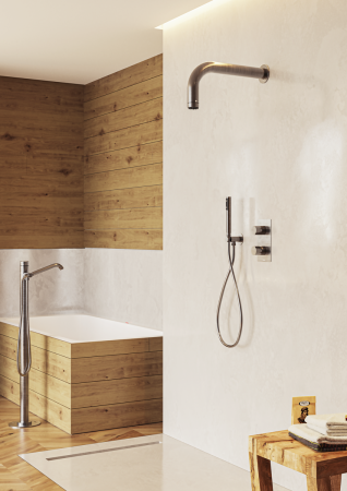 Душевой набор Bossini Zen Inox INC004.075 нержавеющая матовая сталь