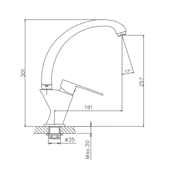 Смеситель для кухни Cron CN70523 Смеситель для кухни Cron CN70523