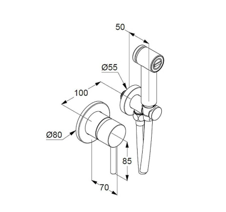 Гигиенический набор Kludi Bozz 38998N076