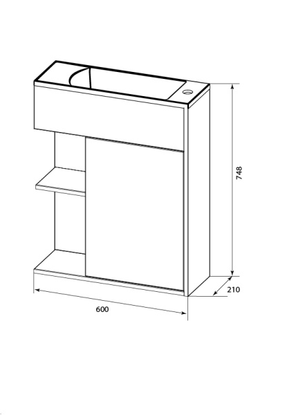 Тумба с раковиной 1Marka  Stretto 60П У94717