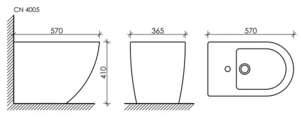 Напольное биде Ceramica Nova Metropol CN4005MB