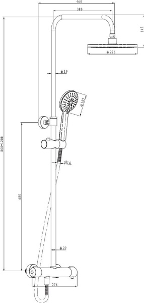 Душевая система Damixa Akita 409111000 Душевая система Damixa Akita 409111000