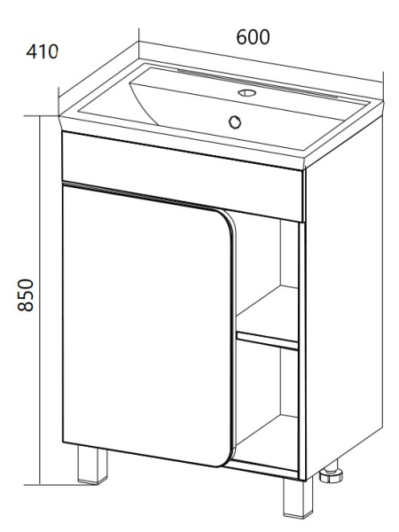 Тумба под раковину 1Marka  Nuvo 60Н У76062