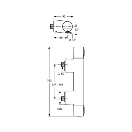 Смеситель термостатический для душа  Ideal Standard, A4627AA