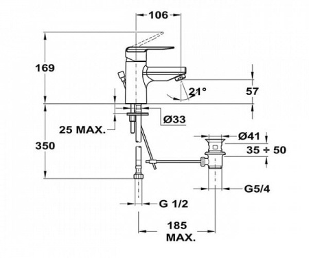 Смеситель для раковины Mofem Mode 150-0046-25/20