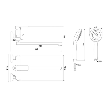 Смеситель для ванны Damixa Apollo 479500000
